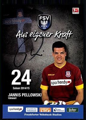 Jannis Pellowski Autogrammkarte FSV Frankfurt 2014-15 Original Signiert + A 91543