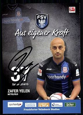 Zafer Yelen Autogrammkarte FSV Frankfurt 2014-15 Original Signiert + A 91550