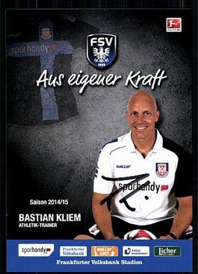 Bastian Kliem Autogrammkarte FSV Frankfurt 2014-15 Original Signiert + A 91554