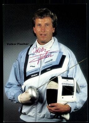 Volker Fischer Autogrammkarte Original Signiert Fechten + A 91579
