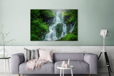 Leinwandbilder - 140x90 cm - Wasserfall in Irland (Gr. 140x90 cm)