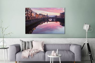 Leinwandbilder - 140x90 cm - Sonnenaufgang in Dublin (Gr. 140x90 cm)