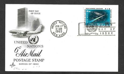 FDC Flugpost UNO New York Flugpostmarken 17.6.1963