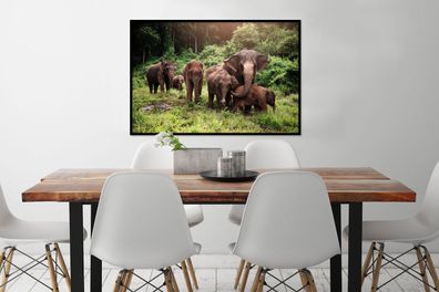 Poster - 90x60 cm - Elefanten aus dem Wald (Gr. 90x60 cm)