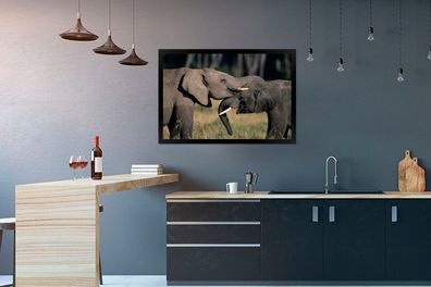 Poster - 90x60 cm - Fließende Elefanten (Gr. 90x60 cm)