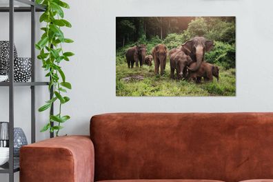 Leinwandbilder - 60x40 cm - Elefanten aus dem Wald (Gr. 60x40 cm)
