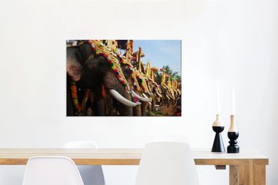 Leinwandbilder - 60x40 cm - Elefantenparade (Gr. 60x40 cm)