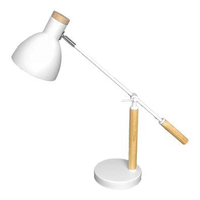 Tischlampe Schreibtischlampe Tischleuchte Leselampe schwenkbar Holz Metall Weiß