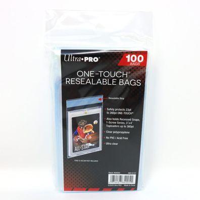 Ultra Pro One Touch Resealable Bags 100 Hüllen Karten Sleeve