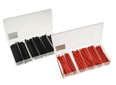 Schrumpfschlauch Isolierschlauch 200 teilig rot und schwarz in Box Sortiment Set