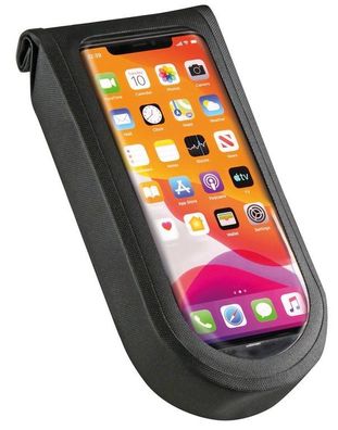 KLICKfix Phone Bag Tour M mit Adapter transparent schwarz mit Drehkupplung
