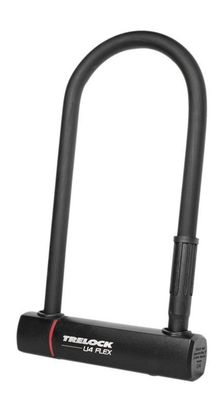 Trelock Bügelschloss mit Halter ZB 401 U4 Flex schwarz 102-230mm Ø14mm