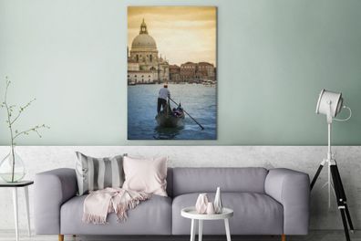 Leinwandbilder - 80x120 cm - Venedig - Boot - Italien (Gr. 80x120 cm)