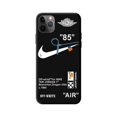 Air Hülle Handy Cover Nike Handyhülle offwhite Schutzhülle für Apple iPhone Schwarz