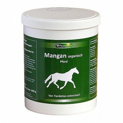 VETkampagne Mangan organisch Pulver 1000 g | Pferd Knochenwachstum Hufe