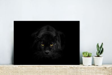 Glasbilder - 30x20 cm - Leopard - Augen - Schwarz (Gr. 30x20 cm)