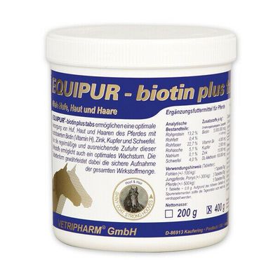 Equipur biotin plus tabs 400 g | Tabletten für Hufe Haut Haarkleid