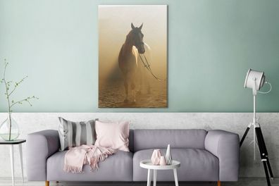 Leinwandbilder - 90x140 cm - Pferd - Licht - Sand (Gr. 90x140 cm)