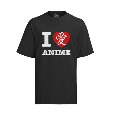 Japan I Love Anime Ich Liebe Anime T-Shirt Herren Manga Lover geek Otaku Spruch