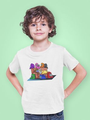 Bio Baumwolle T-Shirt Among US Game App Sofa Freunde AmongUS Gaming Spiel Kid