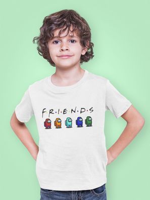 Bio Baumwolle T-Shirt Among US Game App Friends Freunde AmongUS Gaming Spiel Kid
