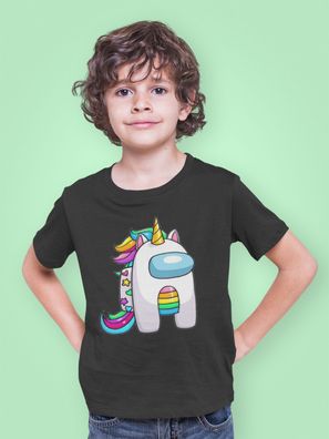 Bio Baumwolle T-Shirt Among US Game App Einhorn Unicorn AmongUS Gaming Spiel Kid