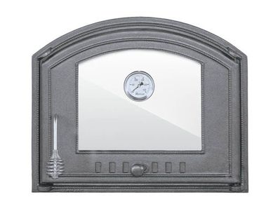 Backofentür Ofentür Pizzaofentür Gusseisen Thermometer Glas 485x410 (rechts)