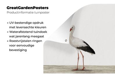 Gartenposter - 200x200 cm - Babyzimmer - Storch (Gr. 200x200 cm)