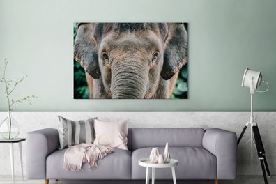 Leinwandbilder - 140x90 cm - Nahaufnahme Porträt eines Elefanten (Gr. 140x90 cm)