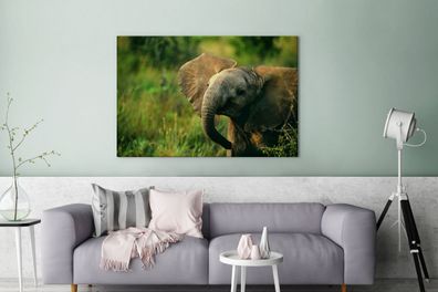 Leinwandbilder - 140x90 cm - Afrikanischer Elefant mit Schlappohren (Gr. 140x90 cm)