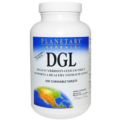 Planetary Herbals, DGL, Deglycyrrhizinated Lakritz, 200 Kaubar Tabletten