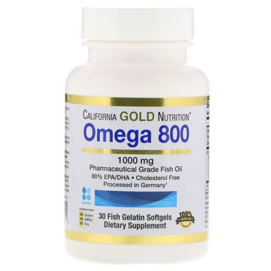 California Gold Nutrition, Omega 800, ultra-konzentriertes Fischöl,1000 mg, 30