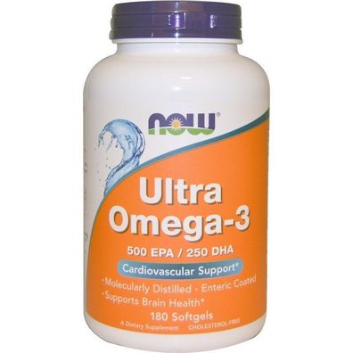 Now Foods, Ultra Omega-3, 500 EPA/250 DHA, 180 Weichgelatinekapseln