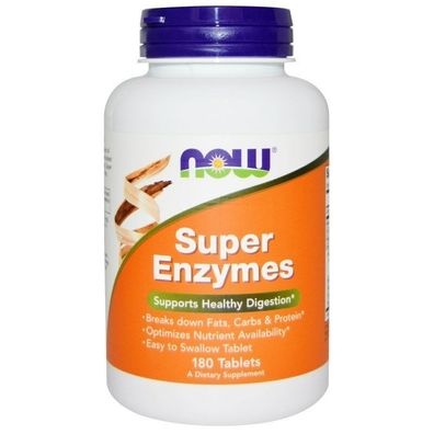 NOW Foods, Super-Enzyme, 180 Tabletten