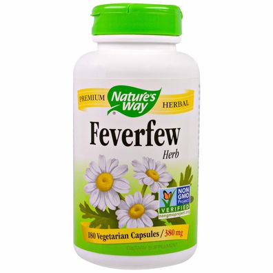 Nature's Way, Feverfew Herb, Bertramswurz Kraut, 380 mg, 180 vegetarische Kapseln