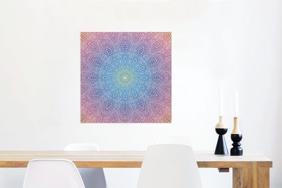 Glasbilder - 50x50 cm - Mandala mit Detail (Gr. 50x50 cm)