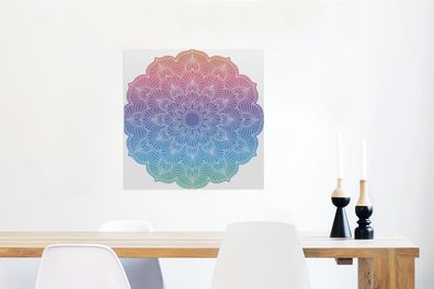 Glasbilder - 50x50 cm - Mandala Natur Formen (Gr. 50x50 cm)