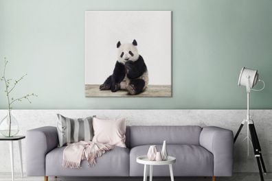 Leinwandbilder - 90x90 cm - Babyzimmer - Panda (Gr. 90x90 cm)