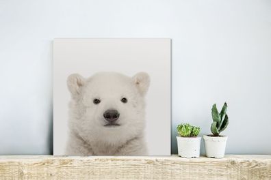 Glasbilder - 20x20 cm - Babyzimmer - Eisbärenbaby - Kinderzimmer (Gr. 20x20 cm)