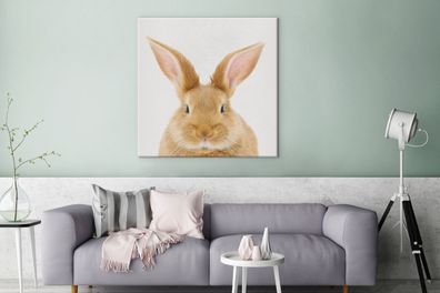 Leinwandbilder - 90x90 cm - Babyzimmer - Kaninchen - Kinderzimmer (Gr. 90x90 cm)