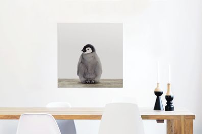 Glasbilder - 50x50 cm - Babyzimmer - Pinguin - Mädchenzimmer - Kinderzimmer
