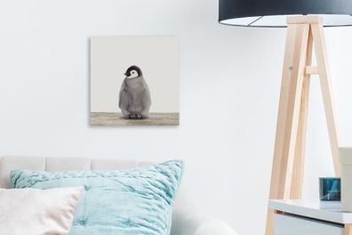 Leinwandbilder - 20x20 cm - Babyzimmer - Pinguin - Mädchenzimmer - Kinderzimmer