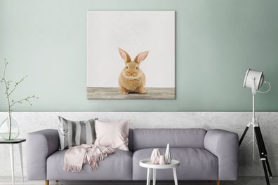 Leinwandbilder - 90x90 cm - Babyzimmer - Kaninchen - Kinderzimmer - Mädchenzimmer