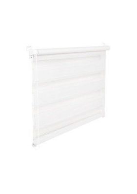Doppelrollo Duorollo 100 cm breit 200 cm lang weiss inkl. Seilzug Fensterroll...