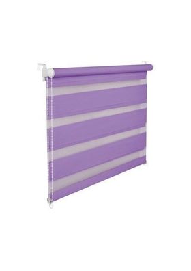 Doppelrollo Duorollo 70 cm breit 150 cm lang lila violett inkl. Seilzug Fenst...