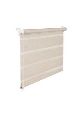 Doppelrollo Duorollo 85 cm breit 200 cm lang natur beige inkl. Seilzug Fenste...