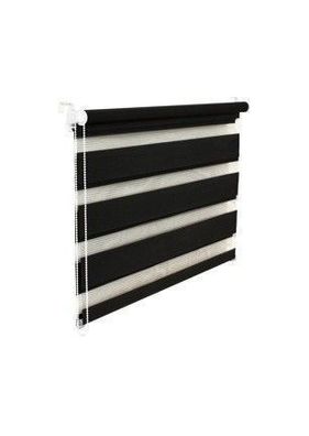 Doppelrollo Duorollo 95 cm breit 150 cm lang schwarz inkl. Seilzug Fensterrol...
