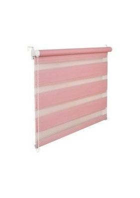 Doppelrollo Duorollo 45 cm breit 150 cm lang rosa beige inkl. Seilzug Fenster...