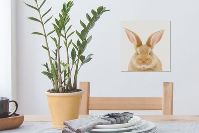 Leinwandbilder - 20x20 cm - Babyzimmer - Kaninchen - Kinderzimmer (Gr. 20x20 cm)