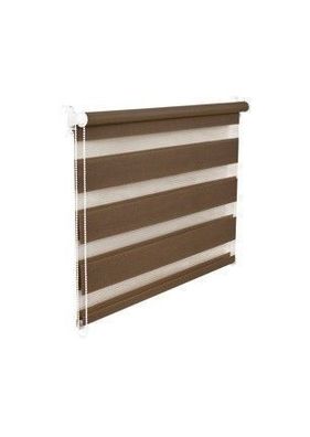Doppelrollo Duorollo 65 cm breit 150 cm lang hellbraun mocca inkl. Seilzug Fe...